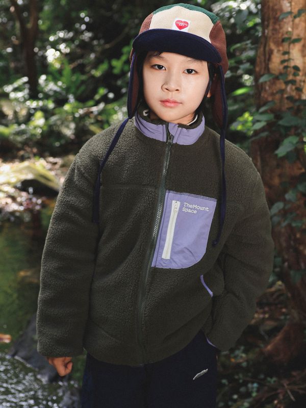 05121103｜秋冬〃7039四色山系羊羔絨外套｜100-170 兒童外套, 顆粒絨外套, 刷毛外套, 保暖外套, 山系童裝, 撞色外套, 戶外外套, 立領外套, 冬季童裝, 中大童外套