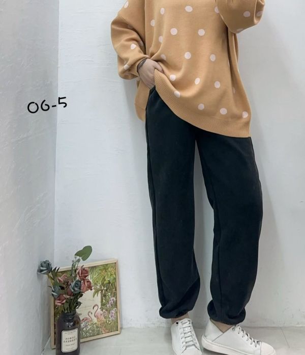 05110102┃秋冬〃065水洗黑色收口運動褲 厚刷毛長褲, 束口長褲, 鬆緊腰褲, 保暖褲, 秋冬長褲, 加厚長褲, 韓系褲, 寬鬆褲, 休閒長褲, 女生運動褲