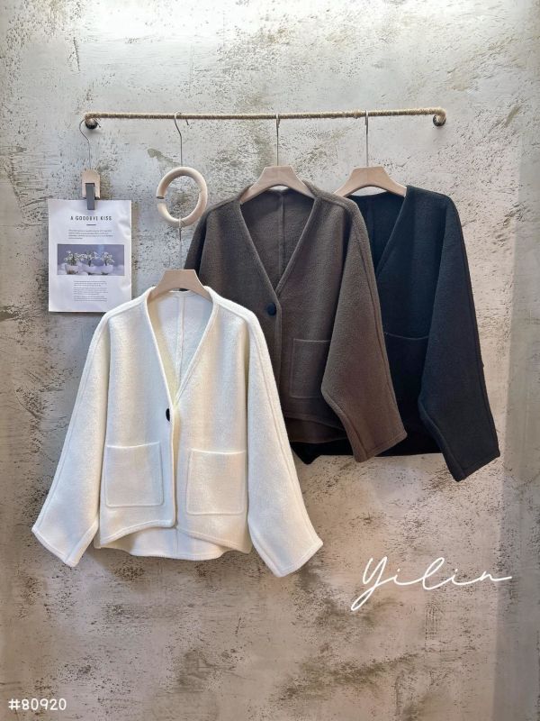 05120709｜秋冬〃80920學院風厚磅單釦針織外套｜F 針織外套, 短版開衫, V領外套, 日系開衫, 氣質穿搭, 顯瘦外套, 女生外搭, 休閒上衣