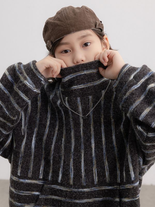 05111110┃TM家秋冬〃8923條紋高領加絨毛呢連帽T┃120-170 童裝衛衣, 加厚衛衣, 條紋上衣, 韓系童裝, 大陸製童裝, 秋冬長袖, 童裝保暖衣, 寬鬆衛衣, 高領衛衣, 絨內上衣, 內刷毛衛衣, 保暖童裝, 韓風長袖上衣, 秋冬新款童裝, 親膚保暖衣**