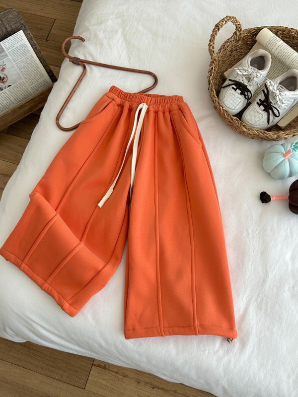 05120202｜KUMAI秋冬〃D299七色加絨抽繩運動褲｜100-160 童褲, 兒童長褲, 加絨童褲, 刷毛童褲, 冬季童褲, 保暖長褲, 童裝褲子, 抽繩長褲, 寬版童褲, 兒童棉褲, 厚刷毛褲, 多色童褲, 男童褲, 女童褲, 90-150cm童裝