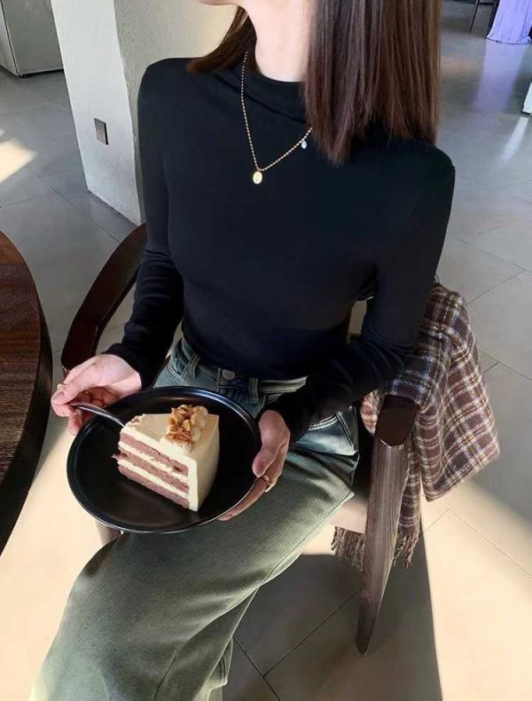 05112903｜优优家〃87832加絨半高領莫代爾內搭衫｜F 莫代爾打底衫
加絨上衣
半高領內搭
秋冬保暖上衣
高彈顯瘦打底
女裝內搭
素面長袖
發熱衣替代
薄絨內搭
多色打底