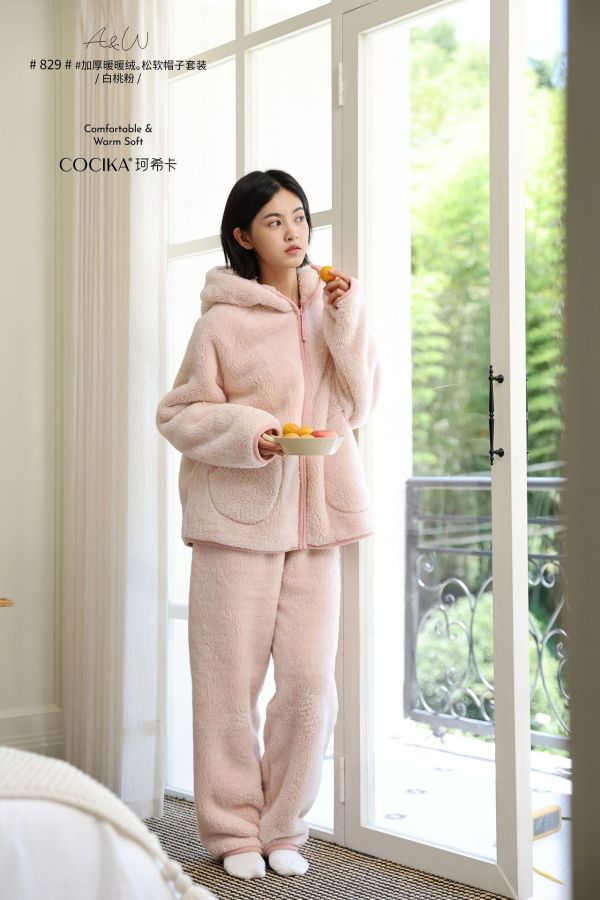 05110802┃冬〃暖暖絨連帽外套套裝┃F COCIKA、珂希卡、保暖套裝、居家服、睡衣套裝、絨毛套裝、帽T套裝、秋冬套裝、加厚絨套裝、法蘭絨睡衣、鬆軟帽T、家居套組、女款居家服、暖絨套裝、冬季睡衣、懶人套裝、雙面絨、絨毛衣褲