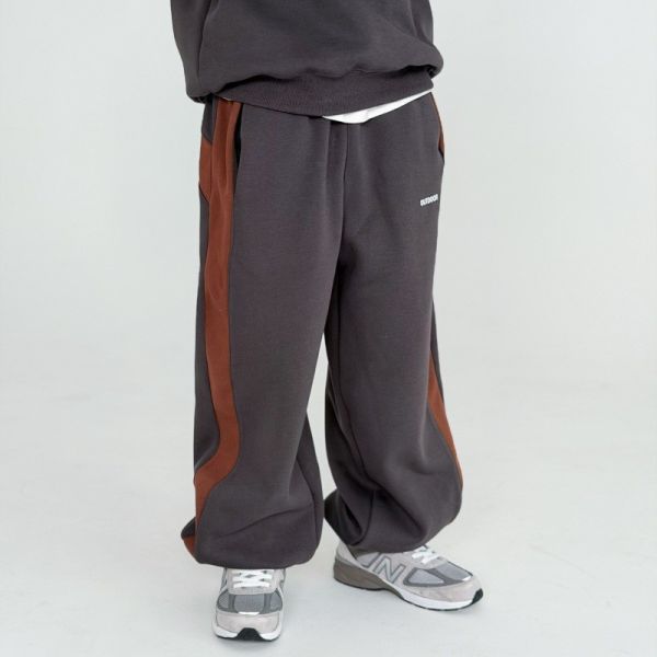 05121205｜CTX家秋冬〃2582兩色撞色邊條加絨運動褲｜110-165 拼接衛褲, 加絨衛褲, 童裝長褲, 男童運動褲, 女童運動褲, 內刷毛褲, 秋冬童褲, 寬鬆童褲, 保暖運動褲, OUTDOOR童裝