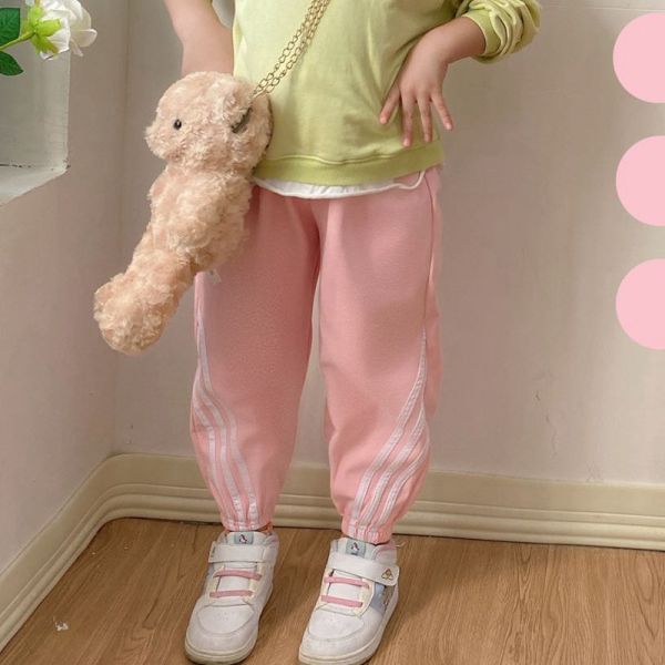 05110302┃秋冬〃七色德絨收口運動褲┃90-150 德絨休閒褲, 雙條運動褲, 雙面磨絨, 秋冬童裝, 不挑腿型, 植物染料童裝, 保暖長褲, 兒童運動褲, 90～150童裝