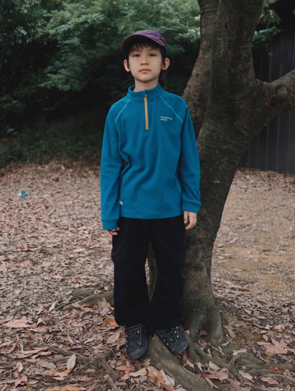 05110710┃猿寶家秋冬〃1339半拉鍊格絨上衣┃110-170┃251110結單 童裝立領上衣、山系打底衫、抓絨上衣、秋冬保暖、男童上衣、女童衛衣、韓版童裝、戶外童裝、登山風穿搭