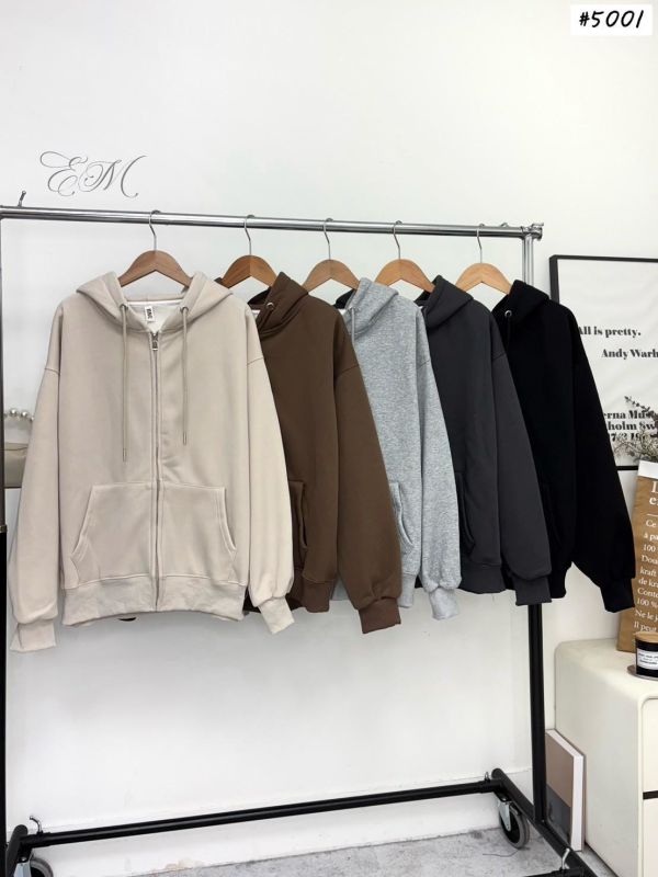 05112210｜秋冬〃5001加厚刷毛連帽外套｜F 加絨外套, 刷毛外套, 連帽拉鍊外套, 秋冬外套, 寬鬆帽T, 五色外套, 保暖外套, 奶杏外套, 灰色外套, 黑色帽T, 韓系外套