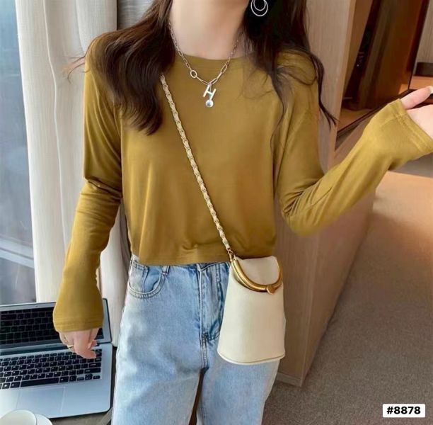 05121306｜秋冬〃8878短版刷毛長袖T｜F 親膚棉上衣
彈性長袖T
短版上衣
韓系基本款
百搭長袖
素面上衣
內搭上衣
日常休閒上衣
簡約風長袖
秋冬薄長袖