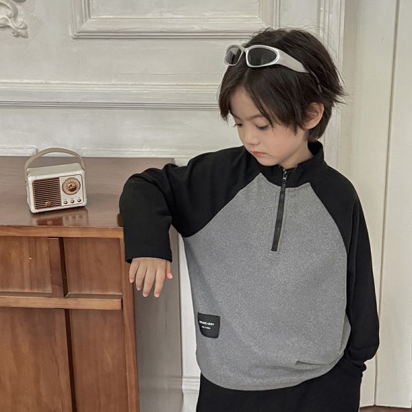 05111116┃HAI家秋冬〃DA21撞色德絨半拉鍊上衣┃110-180 童裝德絨, 發熱上衣, 保暖打底衫, 男童女童T恤, 高領T, 半拉鍊上衣, 大陸製童裝, 秋冬打底衣, 內磨毛長袖, 雙面德絨, 發熱衣, 童裝厚T, 韓系童裝, 暖感上衣, 童裝保暖衣**