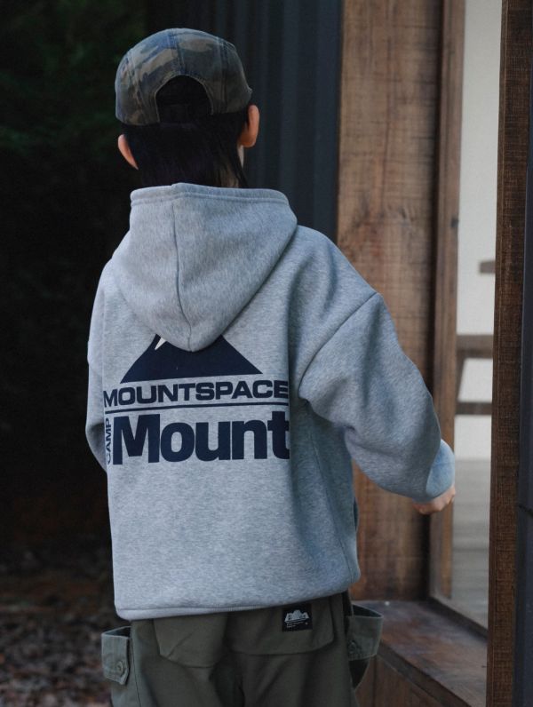 05110709┃猿寶家秋冬〃8084灰色山系薄絨連帽T┃110-170 童裝帽T、厚棉帽T、山系童裝、印花上衣、秋冬保暖、男童帽T、女童衛衣、韓版童裝、露營穿搭