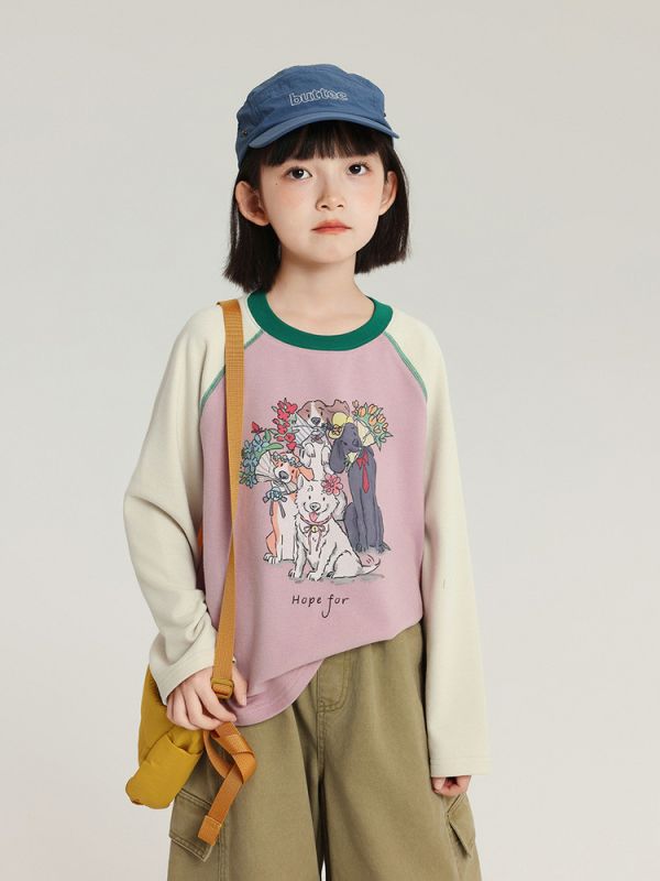 05072814┃BU秋〃T349四色卡通印花插肩袖T┃105-170┃250810結單 