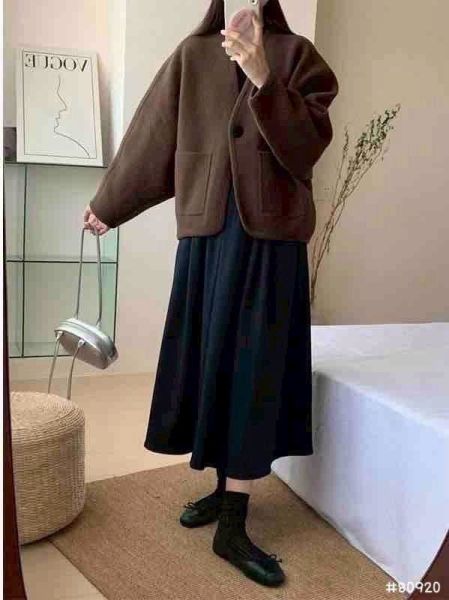 05120709｜秋冬〃80920學院風厚磅單釦針織外套｜F 針織外套, 短版開衫, V領外套, 日系開衫, 氣質穿搭, 顯瘦外套, 女生外搭, 休閒上衣