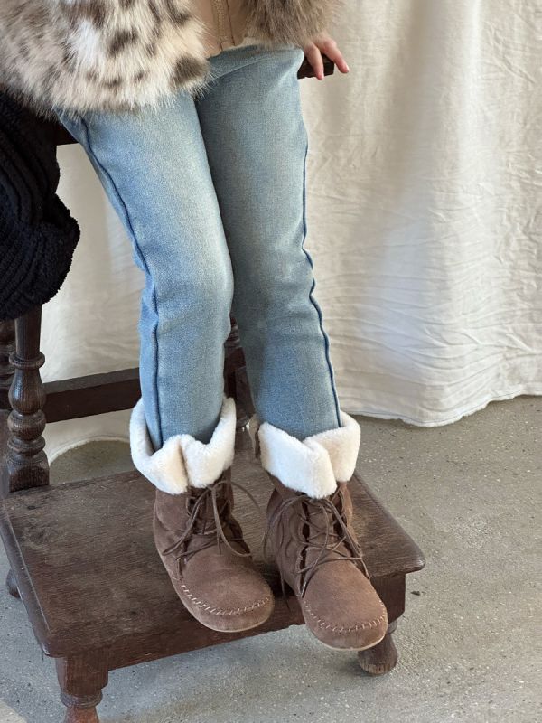 05120211｜小瑜家秋冬〃加絨修身牛仔褲｜90-150 童裝牛仔褲, 童刷毛長褲, 兒童保暖褲, 牛仔內刷毛, 彈力童褲, 中小童褲子, 90-150童裝, 秋冬童褲, 修身童褲, 窄版牛仔