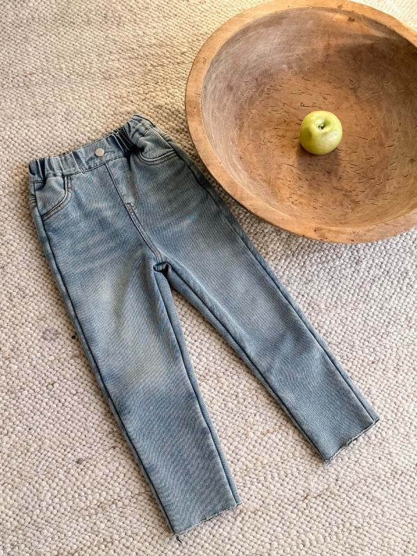 05120211｜小瑜家秋冬〃加絨修身牛仔褲｜90-150 童裝牛仔褲, 童刷毛長褲, 兒童保暖褲, 牛仔內刷毛, 彈力童褲, 中小童褲子, 90-150童裝, 秋冬童褲, 修身童褲, 窄版牛仔