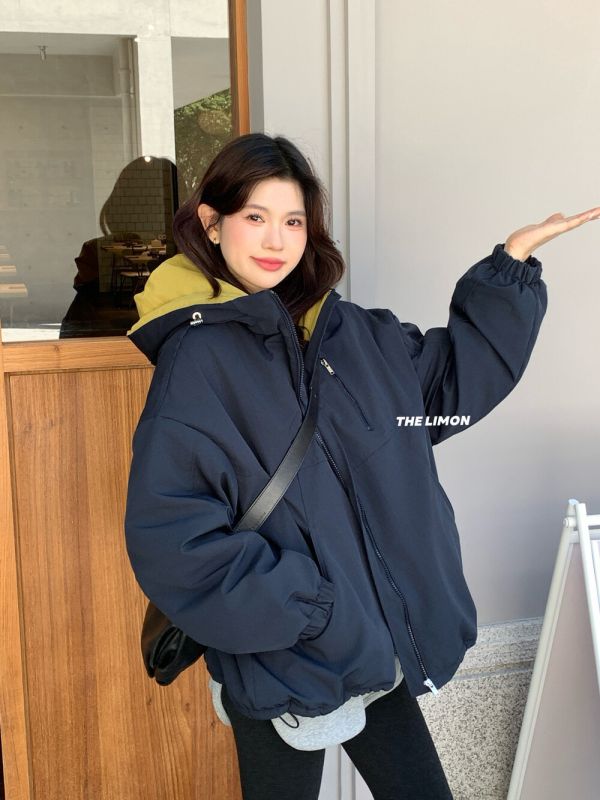 05112204｜LEMON〃1235質感面料衝鋒衣短外套｜F 防風外套, 加厚外套, 沖鋒衣, 絨毛外套, 加絨外套, 保暖外套, 男女同款外套, 秋冬外套, 防潑水外套, 登山外套, 杏色外套, 黃色外套, 天藍外套, 藏藍外套