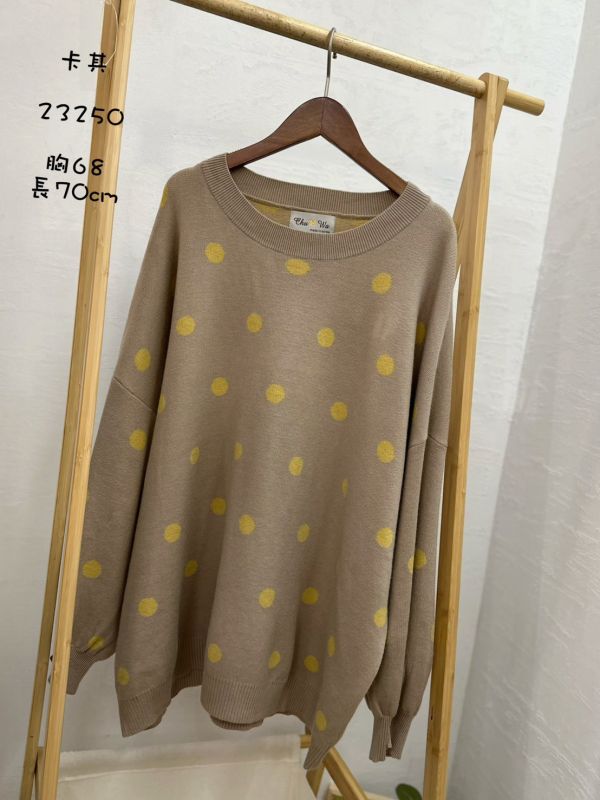 05110103┃秋冬〃23250五色波點毛衣 點點毛衣, 針織上衣, 圓領毛衣, 無刷毛毛衣, 厚磅毛衣, 秋冬上衣, 寬鬆版型, 女生休閒穿搭, 彩色毛衣, 居家毛衣