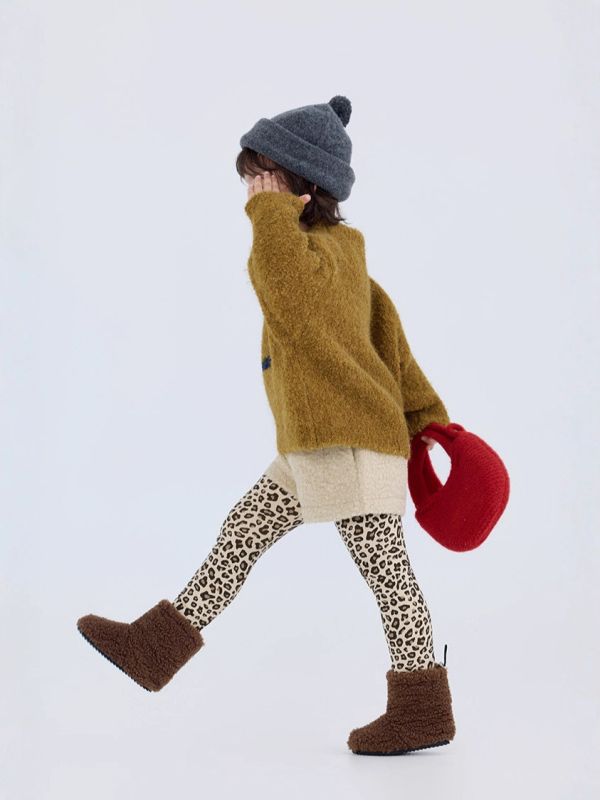 05110511┃右右秋冬〃25816豹紋加絨內搭褲┃90-150 豹紋內搭褲、加絨打底褲、童裝內搭褲、保暖褲、韓版童裝、冬季童裝、修身內搭、兒童加絨褲、親膚長褲、中性童褲