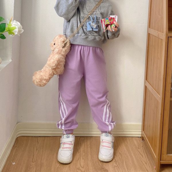 05110302┃秋冬〃七色德絨收口運動褲┃90-150 德絨休閒褲, 雙條運動褲, 雙面磨絨, 秋冬童裝, 不挑腿型, 植物染料童裝, 保暖長褲, 兒童運動褲, 90～150童裝