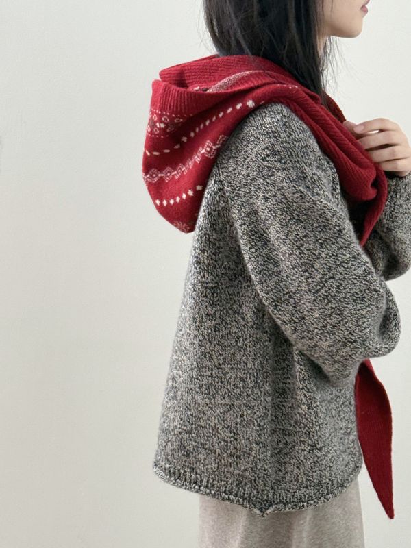 05120201｜YS秋冬〃571四色緹花針織帽｜F 民族風圍巾, 針織披肩, 冬季圍巾, 圖騰圍巾, 雙面圍巾, 保暖圍巾, 披肩斗篷, 秋冬配件, 流蘇圍巾, 百搭圍巾, 氣質圍巾, 穿搭配件