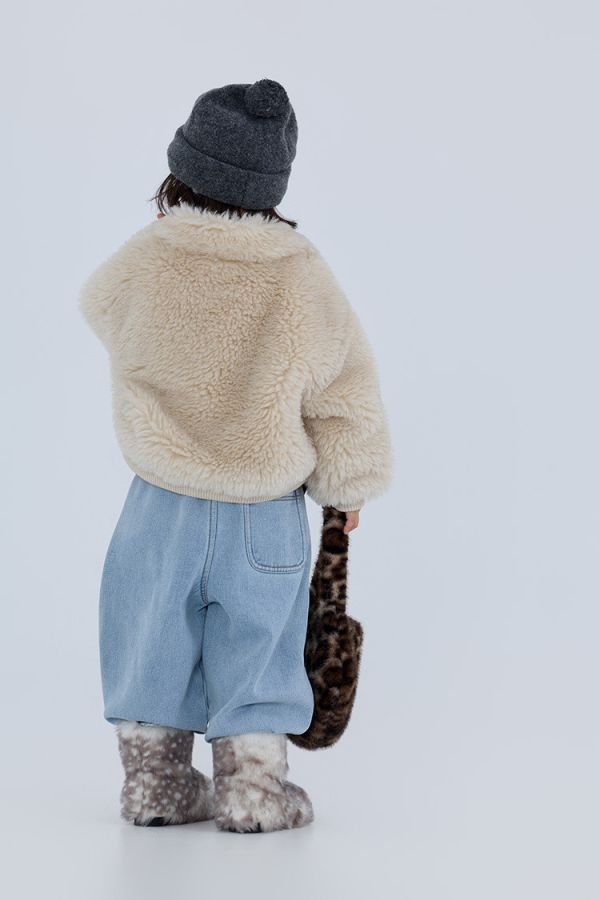 05110509┃右右秋冬〃25758淺藍加絨牛仔褲┃90-150 加絨牛仔褲、童裝牛仔褲、兒童寬褲、保暖長褲、厚款牛仔褲、韓版童裝、冬季童裝、內刷毛牛仔褲、中性牛仔褲、中大童褲