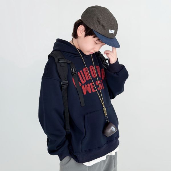 05121110｜CTX家秋冬〃2576兩色字母連帽加絨T｜110-165 加絨連帽衛衣
兒童加絨上衣
兒童帽T
厚刷絨衛衣
男童冬季上衣
女童冬季上衣
兒童寬鬆大學T