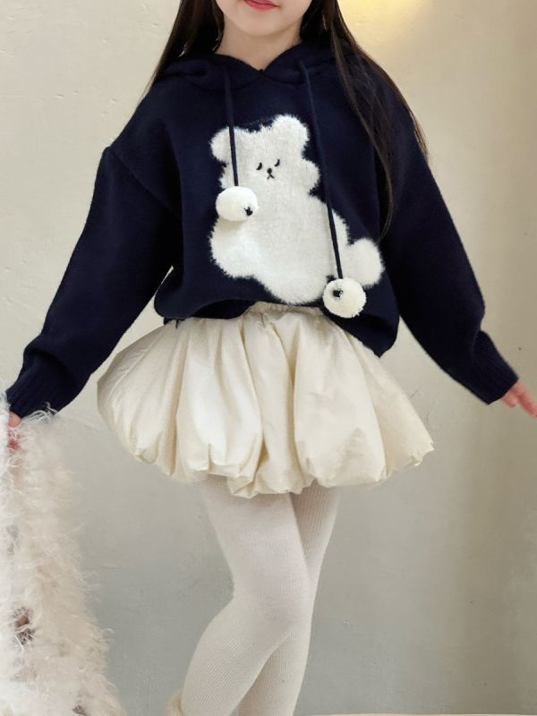 05120209｜小瑜家秋冬〃針織毛球連帽毛衣｜90-150 童裝衛衣
熊熊衛衣
女童帽T
刷毛衛衣
加厚童裝
連帽上衣
秋冬童裝
可愛童裝
90-150童裝
兒童造型上衣