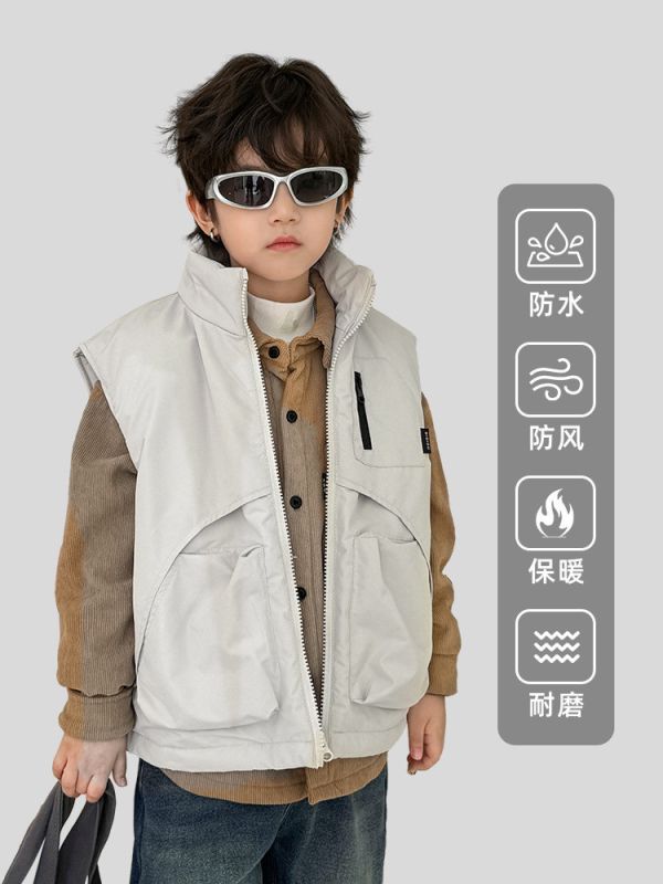 05111115┃HAI家秋冬〃CG01兩色夾棉工裝背心┃110-170 童裝背心, 童裝馬甲, 鋪棉背心, 加厚背心, 大陸製童裝, 韓系童裝, 保暖背心, 秋冬外套, 男童女童外套, 立領馬甲, 防風防潑背心, 厚款童裝, 冬季童裝馬甲, 羽絨替代背心, 時尚百搭童裝**