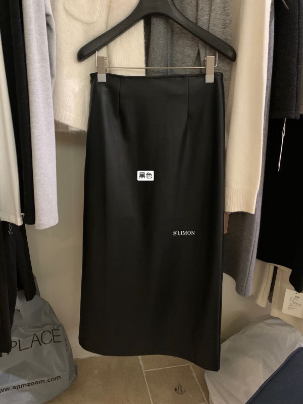 05110602┃LEMON〃9278復古磨毛PU皮裙┃S-L PU皮裙、皮質長裙、A字長裙、內刷毛裙、秋冬長裙、韓系穿搭、氣質半身裙、保暖皮裙、高腰長裙、THE LIMON