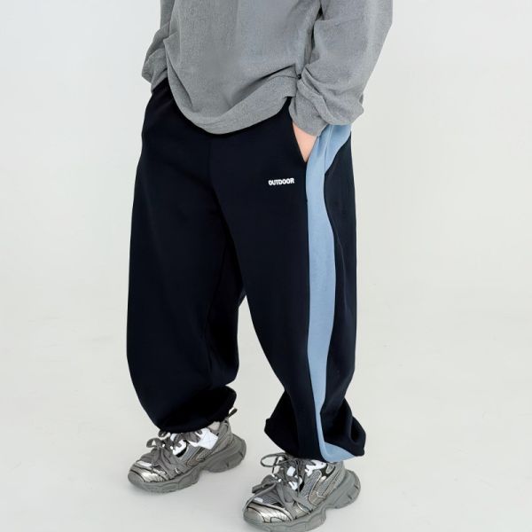 05121205｜CTX家秋冬〃2582兩色撞色邊條加絨運動褲｜110-165 拼接衛褲, 加絨衛褲, 童裝長褲, 男童運動褲, 女童運動褲, 內刷毛褲, 秋冬童褲, 寬鬆童褲, 保暖運動褲, OUTDOOR童裝