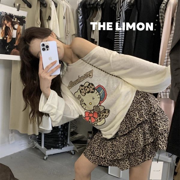 05081114┃LEMON秋〃9182四色豹紋KT防曬斜肩上衣┃F┃250825結單 