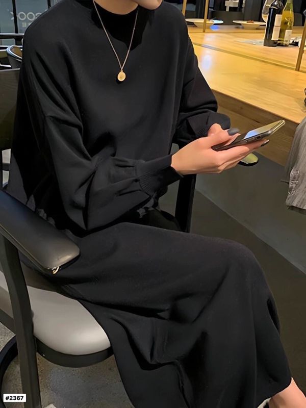 05112808｜秋冬〃2367三色針織長洋裝｜F 長版洋裝、針織洋裝、秋冬洋裝、寬鬆洋裝、保暖長裙、連身裙、百搭長洋、顯瘦洋裝