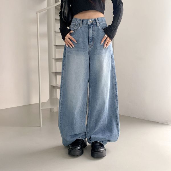 韓｜7STAR〃1441兩色寬鬆水洗牛仔褲｜S-XXL 高腰牛仔褲
寬褲牛仔
落地寬褲
顯瘦長褲
修飾腿型
寬鬆牛仔褲
百搭牛仔褲
直筒牛仔褲
復古牛仔褲
韓系牛仔褲