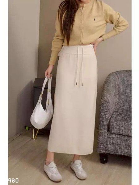 05110605┃秋冬〃980毛呢長裙 針織長裙、抽繩長裙、直筒裙、半身裙、保暖長裙、秋冬裙、針織裙、韓版裙子、百搭長裙、氣質穿搭