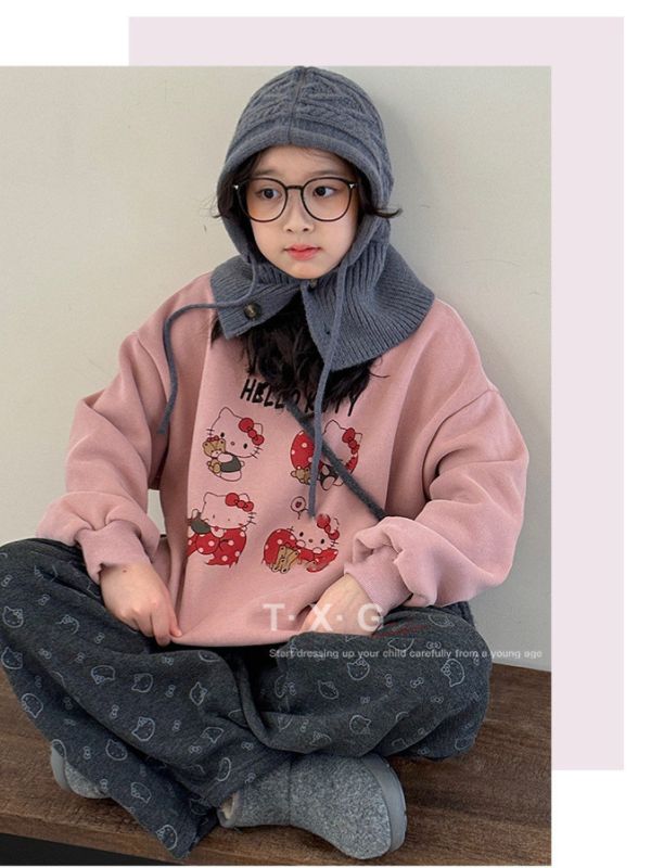 05121109｜TXG家秋冬〃2302深灰加絨滿印KT印花褲｜110-170 女童長褲
女童休閒褲
小熊印花褲
女童家居褲
女童加厚褲
秋冬保暖長褲
童裝寬鬆褲
TXG 女童褲
韓版女童長褲
女童直筒褲