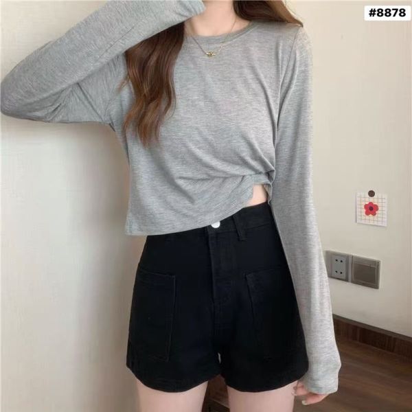 05121306｜秋冬〃8878短版刷毛長袖T｜F 親膚棉上衣
彈性長袖T
短版上衣
韓系基本款
百搭長袖
素面上衣
內搭上衣
日常休閒上衣
簡約風長袖
秋冬薄長袖