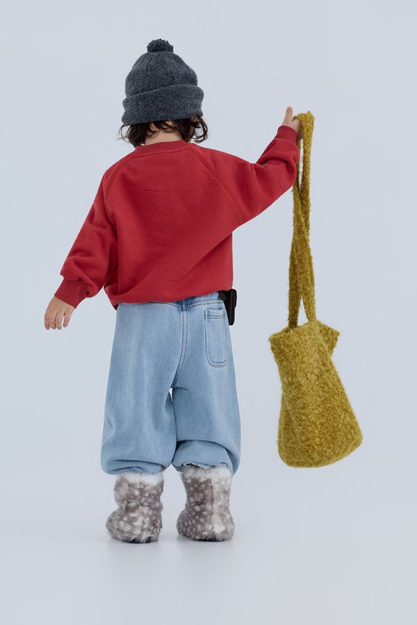 05110509┃右右秋冬〃25758淺藍加絨牛仔褲┃90-150 加絨牛仔褲、童裝牛仔褲、兒童寬褲、保暖長褲、厚款牛仔褲、韓版童裝、冬季童裝、內刷毛牛仔褲、中性牛仔褲、中大童褲