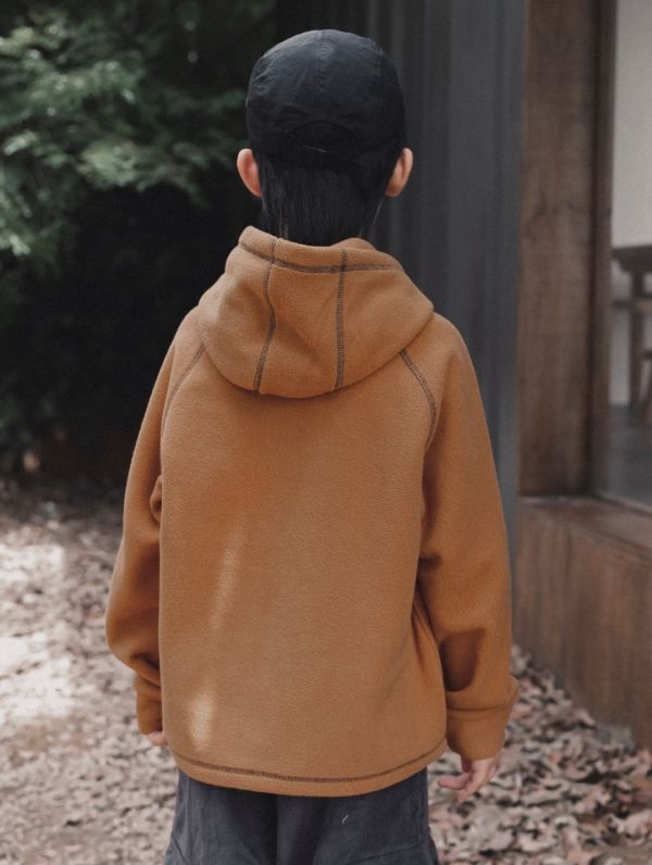 05110708┃猿寶家秋冬〃8083山系撞色車線抓絨連帽T┃110-170 童裝帽T、抓絨帽T、山系童裝、秋冬保暖上衣、男童帽T、女童衛衣、韓版童裝、戶外童裝、親膚刷毛