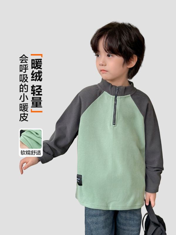 05111116┃HAI家秋冬〃DA21撞色德絨半拉鍊上衣┃110-180 童裝德絨, 發熱上衣, 保暖打底衫, 男童女童T恤, 高領T, 半拉鍊上衣, 大陸製童裝, 秋冬打底衣, 內磨毛長袖, 雙面德絨, 發熱衣, 童裝厚T, 韓系童裝, 暖感上衣, 童裝保暖衣**