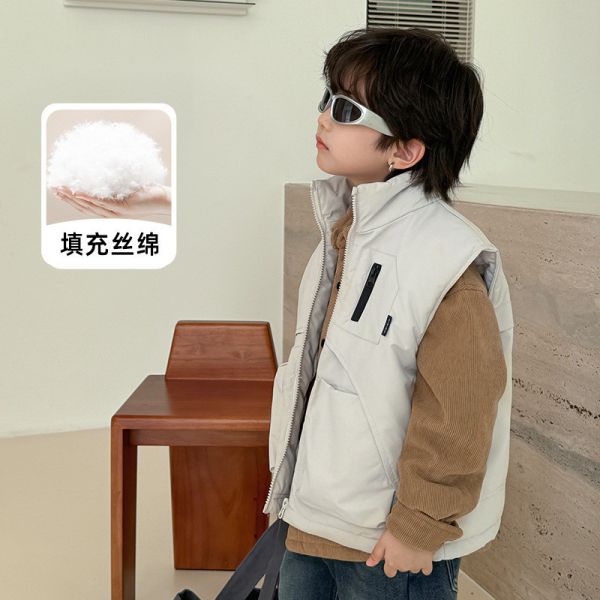 05111115┃HAI家秋冬〃CG01兩色夾棉工裝背心┃110-170 童裝背心, 童裝馬甲, 鋪棉背心, 加厚背心, 大陸製童裝, 韓系童裝, 保暖背心, 秋冬外套, 男童女童外套, 立領馬甲, 防風防潑背心, 厚款童裝, 冬季童裝馬甲, 羽絨替代背心, 時尚百搭童裝**