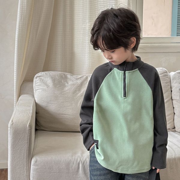 05111116┃HAI家秋冬〃DA21撞色德絨半拉鍊上衣┃110-180 童裝德絨, 發熱上衣, 保暖打底衫, 男童女童T恤, 高領T, 半拉鍊上衣, 大陸製童裝, 秋冬打底衣, 內磨毛長袖, 雙面德絨, 發熱衣, 童裝厚T, 韓系童裝, 暖感上衣, 童裝保暖衣**