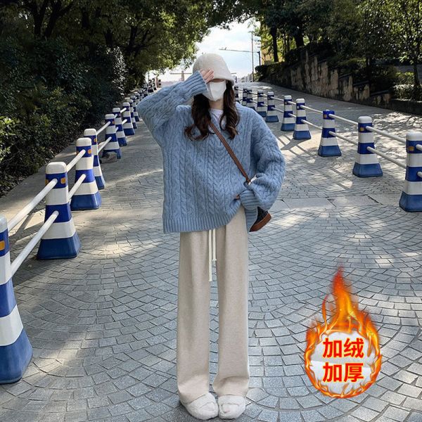 05121313｜秋冬〃加絨仿羊絨直筒褲｜F 仿羊絨長褲
抽繩鬆緊褲
親膚休閒褲
直筒顯瘦褲
居家外出兩用褲
百搭長褲
秋冬休閒褲
寬鬆長褲
日常通勤褲
懶人穿搭褲