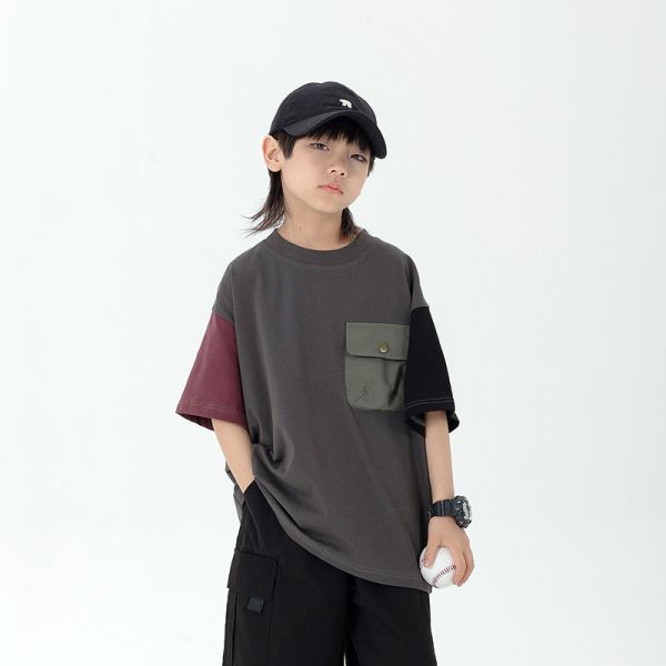 05040712┃CB家夏〃XK071兩色口袋拼色T┃100-160┃0410結單 