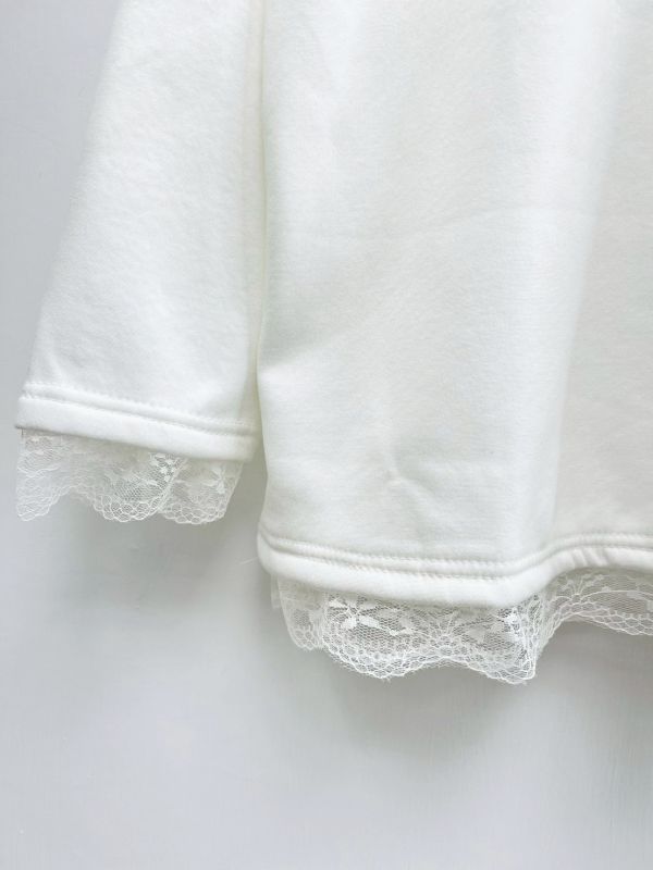 05112802｜秋冬〃5211蕾絲下擺内刷毛暖暖上衣｜F 加絨上衣、蕾絲上衣、保暖長袖、女裝打底、秋冬上衣、百搭上衣、寬鬆長袖