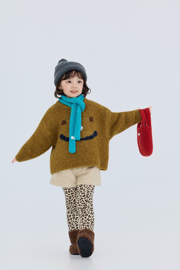 05110511┃右右秋冬〃25816豹紋加絨內搭褲┃90-150 豹紋內搭褲、加絨打底褲、童裝內搭褲、保暖褲、韓版童裝、冬季童裝、修身內搭、兒童加絨褲、親膚長褲、中性童褲