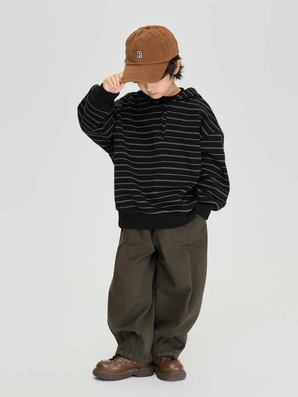 05110316┃TFYU秋冬〃條紋加絨連帽T┃100-170 - 兒童帽T套裝
- 條紋刷毛上衣
- 極寬版垂墜褲
- 秋冬童裝推薦
- 100–170 尺寸童裝
- 男童女童街頭風
- 保暖不扎膚
- 顆粒絨內裡
- 中性童裝穿搭
- 韓系童裝套裝