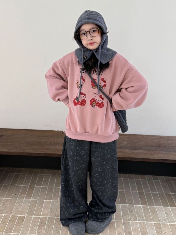 05121109｜TXG家秋冬〃2302深灰加絨滿印KT印花褲｜110-170 女童長褲
女童休閒褲
小熊印花褲
女童家居褲
女童加厚褲
秋冬保暖長褲
童裝寬鬆褲
TXG 女童褲
韓版女童長褲
女童直筒褲