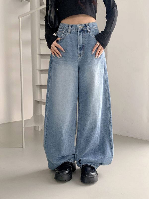 韓｜7STAR〃1441兩色寬鬆水洗牛仔褲｜S-XXL 高腰牛仔褲
寬褲牛仔
落地寬褲
顯瘦長褲
修飾腿型
寬鬆牛仔褲
百搭牛仔褲
直筒牛仔褲
復古牛仔褲
韓系牛仔褲