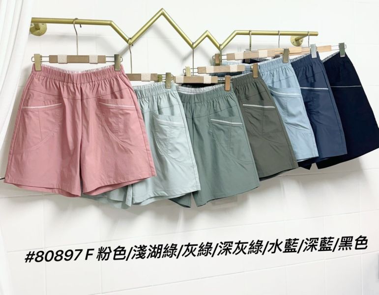 台┃夏〃80897滾線條鬆緊涼感短褲┃F┃0425結單 