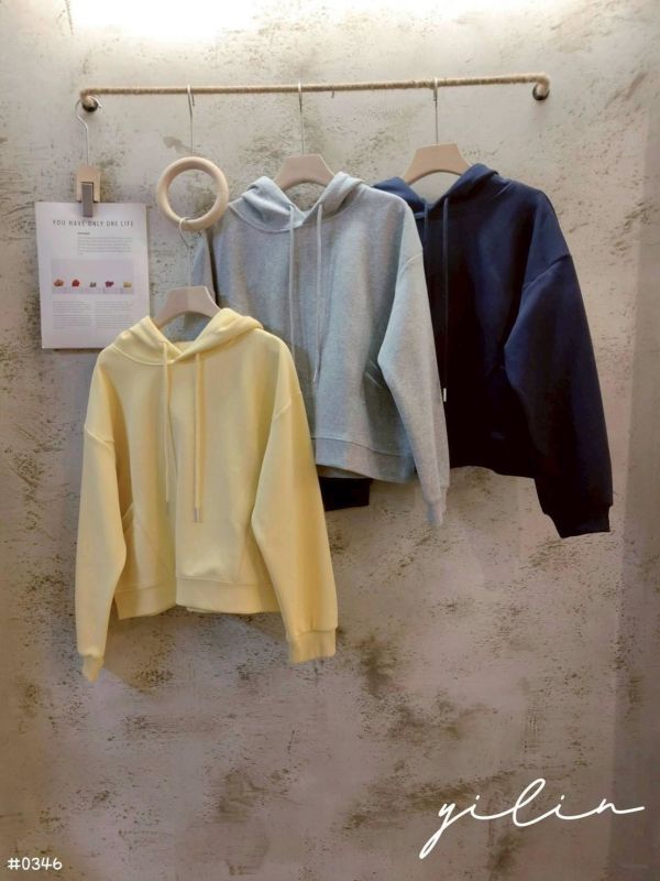 05120710｜秋冬〃0346日常感短版連帽上衣｜F 刷毛帽T, 短版衛衣, 連帽上衣, 韓系帽T, 顯瘦上衣, 短版穿搭, 休閒帽T, 秋冬上衣, 百搭上衣