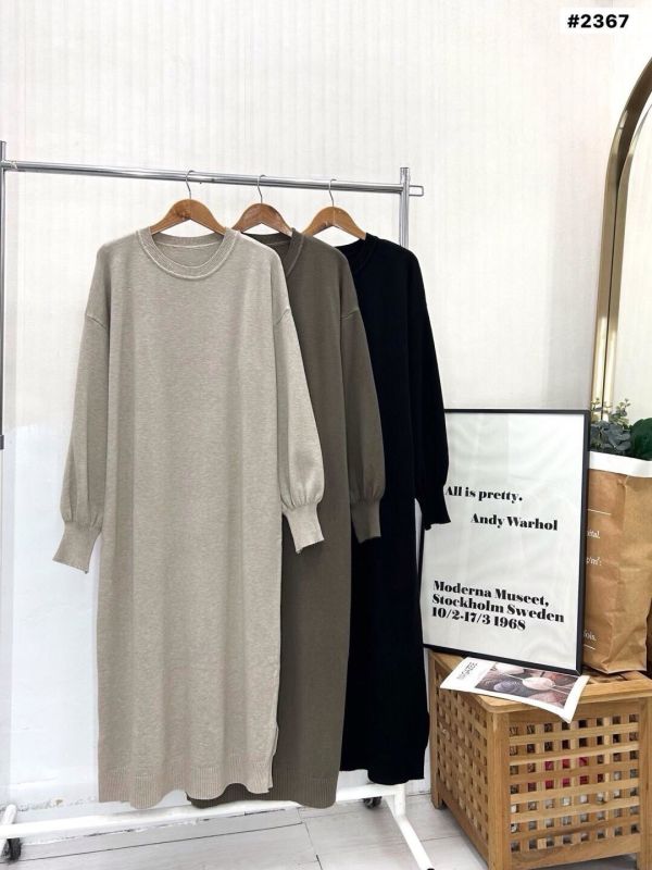 05112808｜秋冬〃2367三色針織長洋裝｜F 長版洋裝、針織洋裝、秋冬洋裝、寬鬆洋裝、保暖長裙、連身裙、百搭長洋、顯瘦洋裝